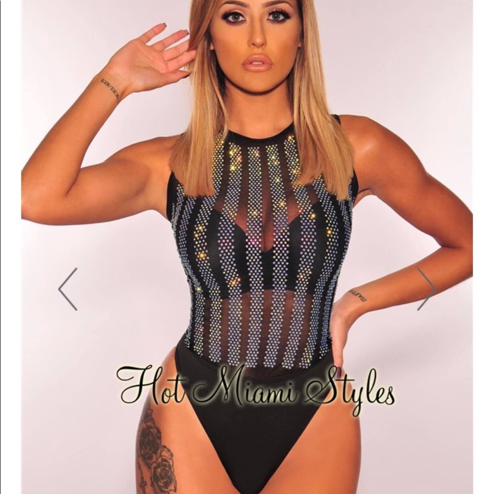 Sheer/Jeweled Bodysuit